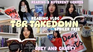 Thumbnail: reading every book on my physical tbr 📚TBR TAKEDOWN *spoiler free*