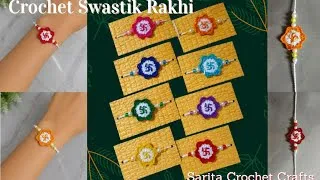Thumbnail: Easy Crochet Swastik Rakhi | DIY Handmade Rakhi | Beginners Friendly Step by Step Tutorial