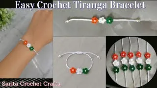 Thumbnail: Easy Crochet Tricolor Bracelet Step by Step Tutorial | Tiranga Bracelet | Independence Day Special