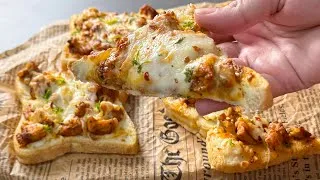 Thumbnail: Bread pizza Sandwich Recipe - Quick & Easy Chicken cheese Sandwich Recipe By cooking with sariya 