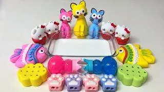 Thumbnail: ASMR Crushing Cute Hello Kitty Clay into Glossy Slime! 😻✨ Oddly Satisfying Butter Slime Mixing