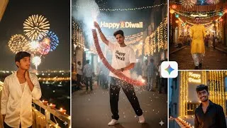 Thumbnail: Diwali Photo Editing with Gemini AI 🔥 | Nano Banana AI Prompts for Stunning Festival Pics