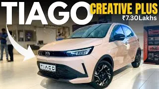 Thumbnail: Tata Tiago Creative plus is here 😱 7.24 लाख में Safest Car | Tiago Top Model 2026 Detailed Review!