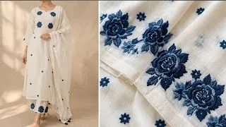 Thumbnail: Rose Flower 🌺embroidery kurti design🪡🧶 embroidery full tutorial. #viral video🥰