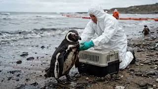 Thumbnail: 🐧 Rescuers Save Weak Penguin and Return It to the Ocean 🌊❤️ #Shorts#wildlife 