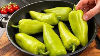 Thumbnail: I pierce the peppers with a fork and cook everything in one pan — a Greek grandma’s secret! 🌶️