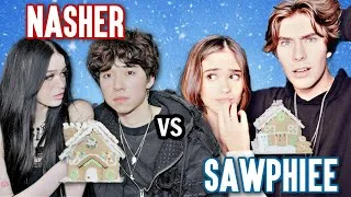 Thumbnail: Nasher vs Sawphiee Christmas Gingerbread house challenge 🏠 Best wins $5000 ft @nevaaada  @asherlara