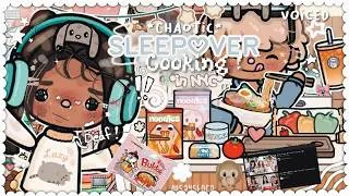 Thumbnail: *CHAOTIC* SLEEPOVER COOKING !! 🍳☘️||voiced🎙||Toca Boca Life World Roleplay 🥯💗🍙 . ᐟ