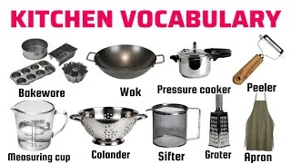 Thumbnail: Kitchen vocabulary in English | Learn every day items name | English vocabulary | Practice English 