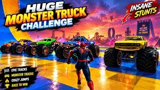 Thumbnail: Spider Hero vs Monster Trucks! INSANE Mega Ramp Stunts & Crazy Racing Gameplay