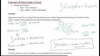 Thumbnail: 3.7 Area and the Integral (part 1) Area under the curve