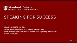 Thumbnail: Speaking for Success with Kiera Davis, MS, RN, BSN