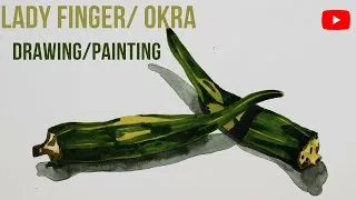 Thumbnail: How to draw lady finger/okra drawing || Water colour painting