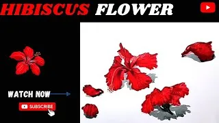 Thumbnail: How to make Hibiscus flower with watercolor. Hibiscus🌺flower
