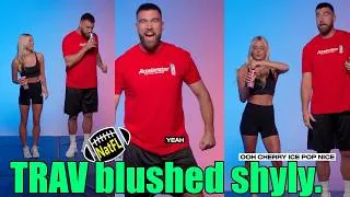 Thumbnail: NEW VIDEO! Travis Kelce blushes shyly in a new commercial with Livvy Dunne.