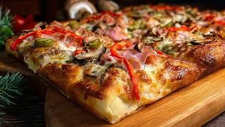 Thumbnail: Guests are shocked! You won't believe how I made this pizza! With a runny dough, no kneading!
