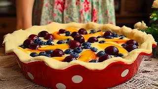 Thumbnail: French berry pie in 5 minutes ☕️🍒! Now I make it every week. Incredibly delicious.