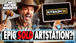 Thumbnail: KitBash BUYS ArtStation & Sketchfab?! + Blender on Android | Motion Mondays
