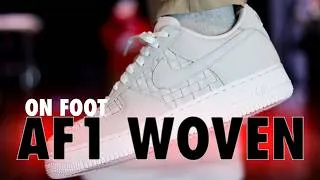 Thumbnail: ON FOOT! Nike Air Force 1 Retro Premium Woven Summit White Team Red Silver Schopes 4K IM5755-101