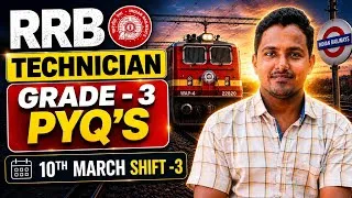Thumbnail: RRB Technician Grade 3 PYQs | Science PYQs | RRB Technician 2026 #grade3 #raiways 