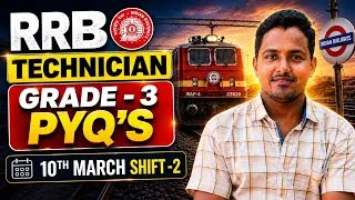 Thumbnail: RRB Technician Grade 3 PYQs | Science PYQs | RRB Technician 2026 #grade3 #raiways 