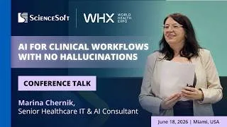 Thumbnail: AI-powered Clinical Workflows Without Hallucinations | Presentation at WHX 2026 in Miami