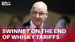 Thumbnail: John Swinney reacts to the end of US whisky tariffs