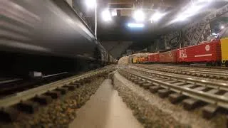 Thumbnail: Trackside view of C&O coal consist HO scale