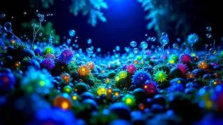 Thumbnail: Glowing Bioluminescent Fantasy Garden | Colorful Abstract 4K Background