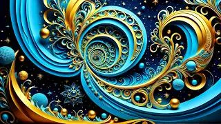 Thumbnail: Blue & Gold Cosmic Spiral Abstract Motion Background | 4K UHD Digital Art