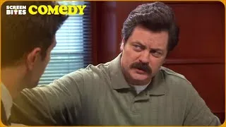 Thumbnail: Ron Swanson's Cryptic Will | Parks and Recreation | Screen Bites Comedy