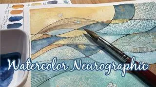 Thumbnail: Watercolor Neurographic Art Painting with Zentangle Mixed Media Doodle Tutorial!