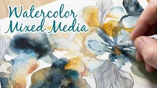Thumbnail: Mixed Media Watercolor Painting | Add Details With Zentangle Doodles