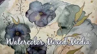 Thumbnail: Meditative Watercolor Painting | Mixed Media Textures & Zentangle Doodles