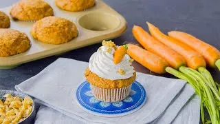 Thumbnail: Vegan Carrot Cake Muffins With Orange Citrus Frosting | A Healthier Plant-Based Recipe For Dessert