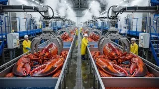 Thumbnail: Inside a processing plant, on a modern ship that catches giant Alaska lobsters at Sea.