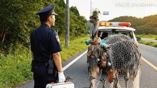 Thumbnail: Japanese Policeman accidentally rescues Mom Ostrich , 4 Babies from Trash