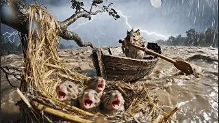 Thumbnail: Mother mouse begged an old man a boat to save her pups from the storm flood