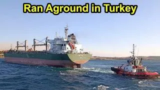 Thumbnail: Cargo ship runs aground in Turkey.