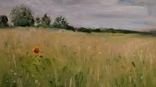 Thumbnail: Alla Prima Sunflower Landscape | Oil Painting Tutorial