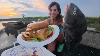 Thumbnail: Black Drum Catch & Cook! Southern Fried Fish SANDWICH on a boat!