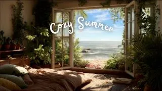 Thumbnail: Peaceful Beachside Bedroom Ambience 🌊 Warm Sunlight Filtering Through Plants & Leaves