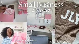 Thumbnail: Small business diaries: Slow, Cozy, Vlog 🤍🧸, Typical Night as a Business Owner 👚📦