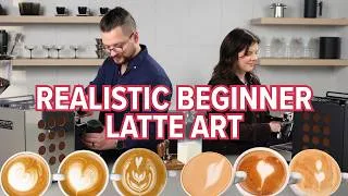 Thumbnail: Learning Latte Art for the First Time (Realistic Expectations + 3 Beginner Shapes!)