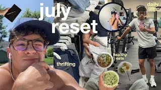 Thumbnail: july reset vlog | mental check in, daily lifts, tanning, thrifting, healthy eats, + journaling
