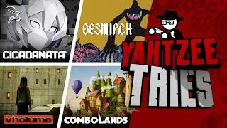 Thumbnail: Vholume, Combolands, Besmirch and Cicadamata | Yahtzee Tries