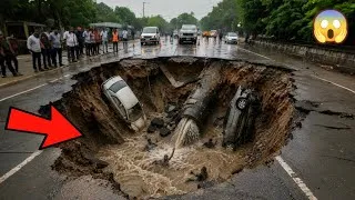 Thumbnail: Top 7 Most Terrifying Sinkhole Swallowing Roads Caught on Camera [Hindi]