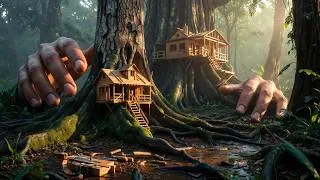 Thumbnail: DIY Miniature Treehouse Construction | Tiny Forest Cabin Built from Scratch