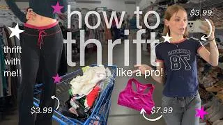 Thumbnail: How to Thrift Your Dream Closet! thrift w/ me ⭐️ tips and tricks, cute clothes + try-on🍓🌸
