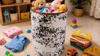 Thumbnail: लॉन्ग लॉन्ड्री बास्केट बनाने का आसान तरीका | DIY Laundry Basket | Best Out of Waste